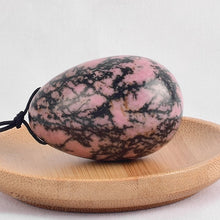 Load image into Gallery viewer, Natural Jade Rhodolite (drilled) Yoni Eggs
