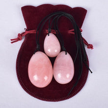 Load image into Gallery viewer, Yoni Egg Set - Natural Rose Quartz Crystal
