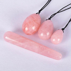 Yoni Egg Set - Natural Rose Quartz Crystal