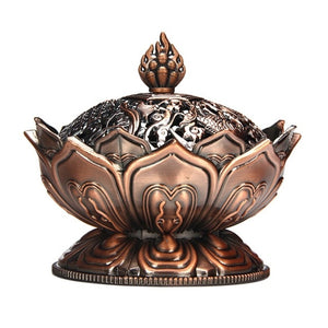 Lotus Flower Incense burner (alloy Zinc-copper dish) Incense Holder Brass