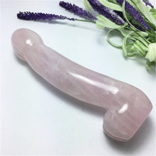 Load image into Gallery viewer, Large Long Natural Rose Quartz Crystal Massage Penis Wand Smooth Polished
