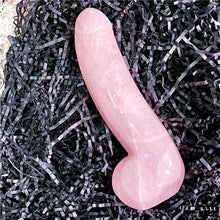 Load image into Gallery viewer, Large Long Natural Rose Quartz Crystal Massage Penis Wand Smooth Polished
