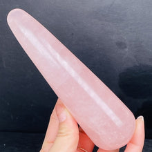 Load image into Gallery viewer, Large Long Natural Rose Quartz Crystal Massage Penis Wand Smooth Polished
